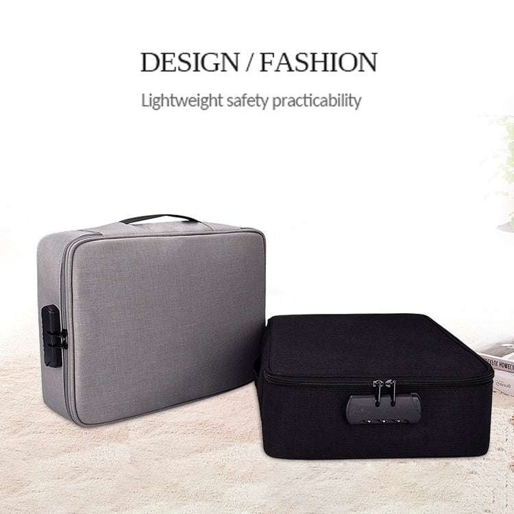 ZJ02 Borsa per laptop multistrato per custodia di documenti in poliestere impermeabile per laptop di tutte le dimensioni, con blocco password