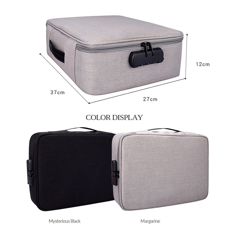 ZJ02 Borsa per laptop multistrato per custodia di documenti in poliestere impermeabile per laptop di tutte le dimensioni, con blocco password