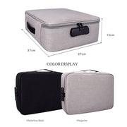 ZJ02 Borsa per laptop multistrato per custodia di documenti in poliestere impermeabile per laptop di tutte le dimensioni, con blocco password