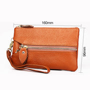 Pochette portafoglio da donna con trama quadrata orizzontale litchi del 2001, con tracolla staccabile e 6 portachiavi, Orange, Pink, Green, Yellow