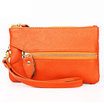 Pochette portafoglio donna in pelle con tracolla e portachiavi