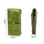 Portafoglio RFID antimagnetico pieghevole lungo in pelle di vacchetta 3520 da donna, con scomparti per carte, 3520 Black, 3520 Coffee, 3520 Green, 3520 Blue, 3520 Red, 3520 Yellowish-brown