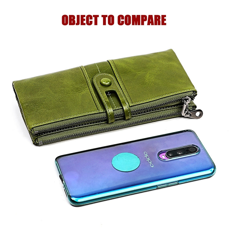 Portafoglio RFID antimagnetico pieghevole lungo in pelle di vacchetta 3520 da donna, con scomparti per carte, 3520 Black, 3520 Coffee, 3520 Green, 3520 Blue, 3520 Red, 3520 Yellowish-brown