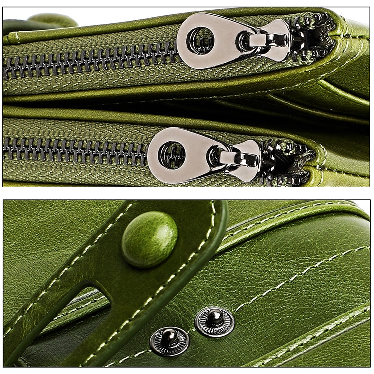 Portafoglio RFID antimagnetico pieghevole lungo in pelle di vacchetta 3520 da donna, con scomparti per carte, 3520 Black, 3520 Coffee, 3520 Green, 3520 Blue, 3520 Red, 3520 Yellowish-brown