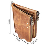 3533 Pochette da uomo con portafoglio RFID antimagnetico pieghevole in pelle di vacchetta con texture Crazy Horse lunga, con scomparti per carte, 3533 Black, 3533 Coffee, 3533 Blue, 3533 Red, 3533 Yellowish-brown