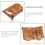 3533 Pochette da uomo con portafoglio RFID antimagnetico pieghevole in pelle di vacchetta con texture Crazy Horse lunga, con scomparti per carte, 3533 Black, 3533 Coffee, 3533 Blue, 3533 Red, 3533 Yellowish-brown