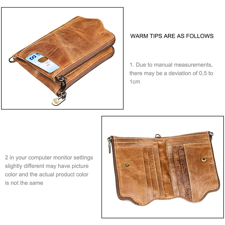 3533 Pochette da uomo con portafoglio RFID antimagnetico pieghevole in pelle di vacchetta con texture Crazy Horse lunga, con scomparti per carte, 3533 Black, 3533 Coffee, 3533 Blue, 3533 Red, 3533 Yellowish-brown