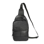 6023 Borsa a tracolla monospalla casual in pelle bovina pieno fiore con texture morbida al litchi per uomo, Black, Coffee, Red, Brown