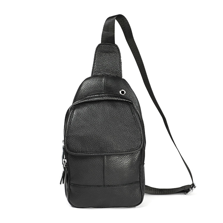 6023 Borsa a tracolla monospalla casual in pelle bovina pieno fiore con texture morbida al litchi per uomo, Black, Coffee, Red, Brown