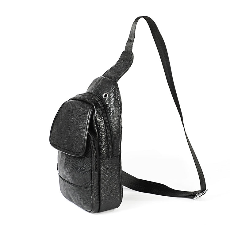 6023 Borsa a tracolla monospalla casual in pelle bovina pieno fiore con texture morbida al litchi per uomo, Black, Coffee, Red, Brown