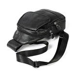 6023 Borsa a tracolla monospalla casual in pelle bovina pieno fiore con texture morbida al litchi per uomo, Black, Coffee, Red, Brown