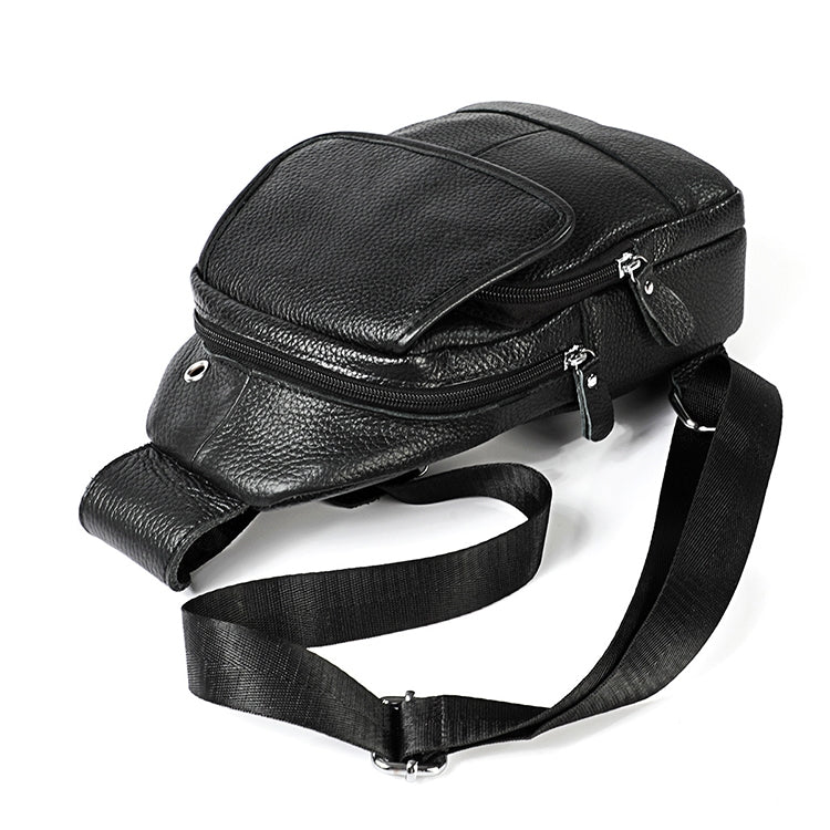 6023 Borsa a tracolla monospalla casual in pelle bovina pieno fiore con texture morbida al litchi per uomo, Black, Coffee, Red, Brown