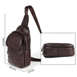 6023 Borsa a tracolla monospalla casual in pelle bovina pieno fiore con texture morbida al litchi per uomo, Black, Coffee, Red, Brown