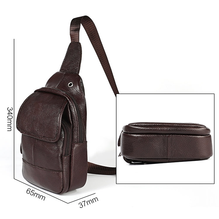 6023 Borsa a tracolla monospalla casual in pelle bovina pieno fiore con texture morbida al litchi per uomo, Black, Coffee, Red, Brown