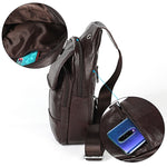 6023 Borsa a tracolla monospalla casual in pelle bovina pieno fiore con texture morbida al litchi per uomo, Black, Coffee, Red, Brown