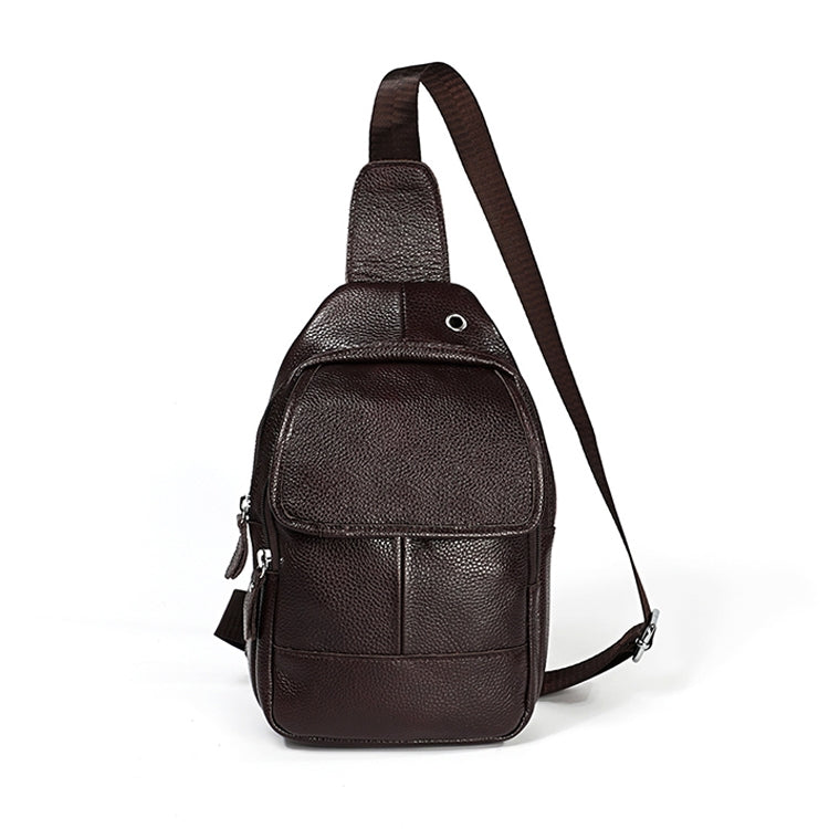 6023 Borsa a tracolla monospalla casual in pelle bovina pieno fiore con texture morbida al litchi per uomo, Black, Coffee, Red, Brown