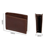8020 Pochette portafoglio da uomo antimagnetico in pelle con texture Crazy Horse retrò orizzontale, con scomparti per carte, 8020 Black, 8020 Coffee, 8020 Yellowish-brown