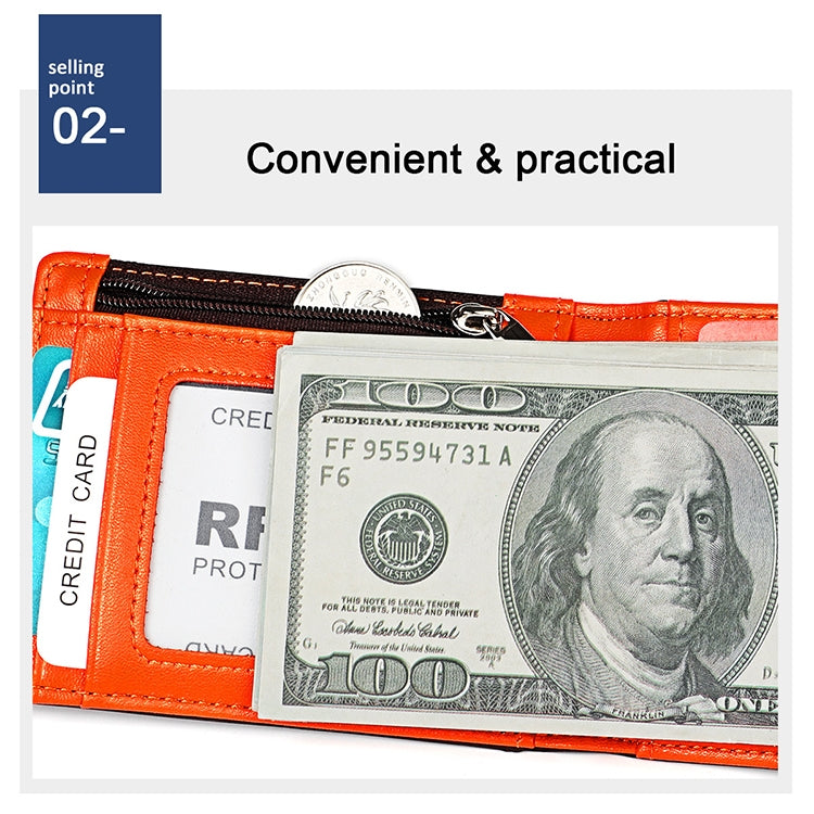 9606 Portafoglio da uomo con slot multipli per carte RFID antimagnetico in pelle di vacchetta, con borsa con cerniera, 9606 Black, 9606 Coffee