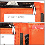 9606 Portafoglio da uomo con slot multipli per carte RFID antimagnetico in pelle di vacchetta, con borsa con cerniera, 9606 Black, 9606 Coffee