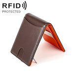 9606 Portafoglio da uomo con slot multipli per carte RFID antimagnetico in pelle di vacchetta, con borsa con cerniera, 9606 Black, 9606 Coffee