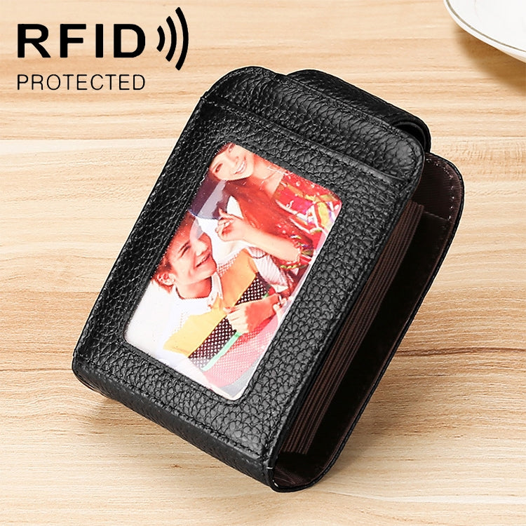 Portafoglio verticale RFID in pelle con 13 slot carte