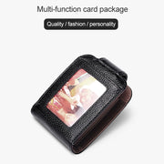 KB189 Portafoglio verticale RFID antimagnetico a forma di organo in pelle di vacchetta con più scomparti per carte, con finestra trasparente, KB189 Black, KB189 Coffee, KB189 Purple, KB189 Rose Red, KB189 Sapphire Blue