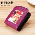 Portafoglio verticale RFID in pelle con 13 slot carte