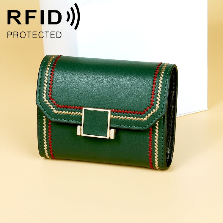 KB190 Tipo di copertina Con bottone a pressione Pelle di vacchetta Forma di organo Slot per carte multipli Portafoglio RFID antimagnetico per donna, KB190 Army Green, KB190 Black, KB190 Dark Blue, KB190 Pink, KB190 Lake Blue, KB190 Light Purple        ...