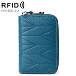 KB191 Pochette portafoglio antimagnetico in pelle di vacchetta con cerniera a forma di organo con scomparti multipli per carte RFID per donna, KB191 Aqua Blue, KB191 Black, KB191 Dark Blue, KB191 Pink, KB191 Light Purple, KB191 Wine Red, KB191 Brown