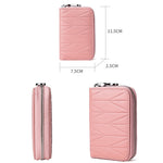 KB191 Pochette portafoglio antimagnetico in pelle di vacchetta con cerniera a forma di organo con scomparti multipli per carte RFID per donna, KB191 Aqua Blue, KB191 Black, KB191 Dark Blue, KB191 Pink, KB191 Light Purple, KB191 Wine Red, KB191 Brown