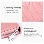 KB191 Pochette portafoglio antimagnetico in pelle di vacchetta con cerniera a forma di organo con scomparti multipli per carte RFID per donna, KB191 Aqua Blue, KB191 Black, KB191 Dark Blue, KB191 Pink, KB191 Light Purple, KB191 Wine Red, KB191 Brown