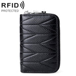 KB191 Pochette portafoglio antimagnetico in pelle di vacchetta con cerniera a forma di organo con scomparti multipli per carte RFID per donna, KB191 Aqua Blue, KB191 Black, KB191 Dark Blue, KB191 Pink, KB191 Light Purple, KB191 Wine Red, KB191 Brown