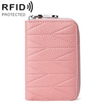 KB191 Pochette portafoglio antimagnetico in pelle di vacchetta con cerniera a forma di organo con scomparti multipli per carte RFID per donna, KB191 Aqua Blue, KB191 Black, KB191 Dark Blue, KB191 Pink, KB191 Light Purple, KB191 Wine Red, KB191 Brown