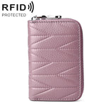 KB191 Pochette portafoglio antimagnetico in pelle di vacchetta con cerniera a forma di organo con scomparti multipli per carte RFID per donna, KB191 Aqua Blue, KB191 Black, KB191 Dark Blue, KB191 Pink, KB191 Light Purple, KB191 Wine Red, KB191 Brown