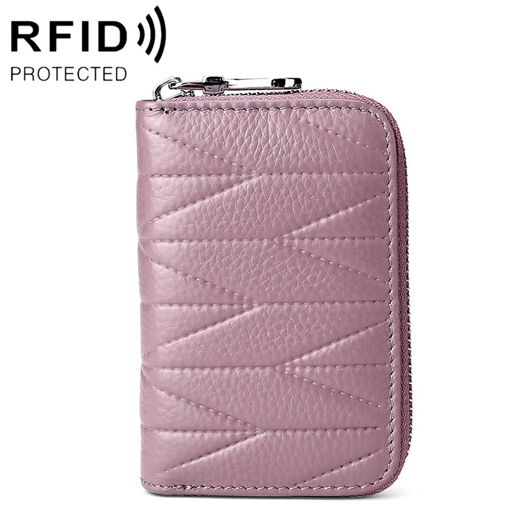 KB191 Pochette portafoglio antimagnetico in pelle di vacchetta con cerniera a forma di organo con scomparti multipli per carte RFID per donna, KB191 Aqua Blue, KB191 Black, KB191 Dark Blue, KB191 Pink, KB191 Light Purple, KB191 Wine Red, KB191 Brown