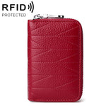 KB191 Pochette portafoglio antimagnetico in pelle di vacchetta con cerniera a forma di organo con scomparti multipli per carte RFID per donna, KB191 Aqua Blue, KB191 Black, KB191 Dark Blue, KB191 Pink, KB191 Light Purple, KB191 Wine Red, KB191 Brown