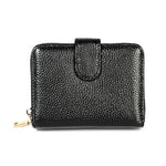 KB192 Pochette con fibbia e cerniera in pelle di vacchetta a forma di organo con scomparti multipli per carte RFID antimagnetico pochette per portafoglio da uomo, KB192 Black, KB192 Coffee