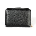 KB192 Pochette con fibbia e cerniera in pelle di vacchetta a forma di organo con scomparti multipli per carte RFID antimagnetico pochette per portafoglio da uomo, KB192 Black, KB192 Coffee