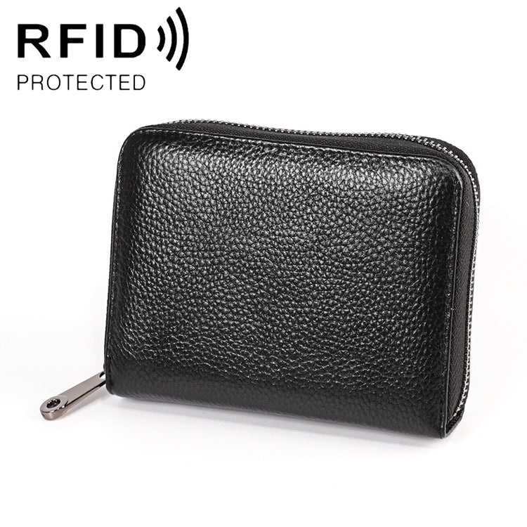KB195 Pochette portafoglio antimagnetico in pelle di vacchetta a doppia fila a forma di organo con scomparti multipli per carte RFID per donna, KB195 Black, KB195 Coffee, KB195 Pink, KB195 Purple, KB195 Rose Red