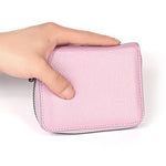 KB195 Pochette portafoglio antimagnetico in pelle di vacchetta a doppia fila a forma di organo con scomparti multipli per carte RFID per donna, KB195 Black, KB195 Coffee, KB195 Pink, KB195 Purple, KB195 Rose Red