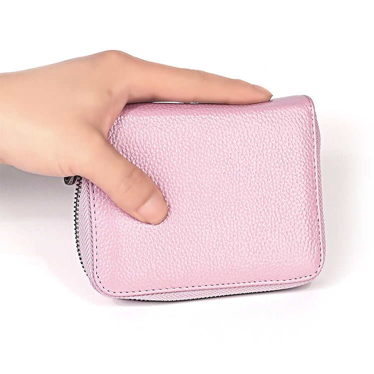 KB195 Pochette portafoglio antimagnetico in pelle di vacchetta a doppia fila a forma di organo con scomparti multipli per carte RFID per donna, KB195 Black, KB195 Coffee, KB195 Pink, KB195 Purple, KB195 Rose Red