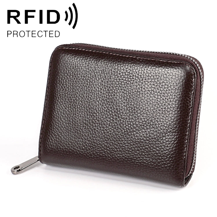 KB195 Pochette portafoglio antimagnetico in pelle di vacchetta a doppia fila a forma di organo con scomparti multipli per carte RFID per donna, KB195 Black, KB195 Coffee, KB195 Pink, KB195 Purple, KB195 Rose Red