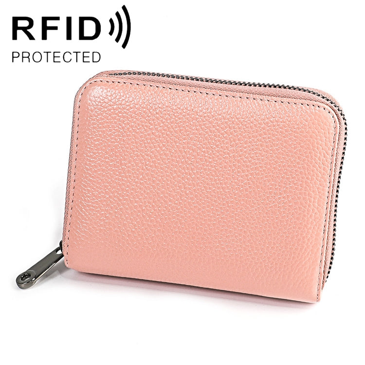 KB195 Pochette portafoglio antimagnetico in pelle di vacchetta a doppia fila a forma di organo con scomparti multipli per carte RFID per donna, KB195 Black, KB195 Coffee, KB195 Pink, KB195 Purple, KB195 Rose Red