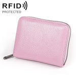 KB195 Pochette portafoglio antimagnetico in pelle di vacchetta a doppia fila a forma di organo con scomparti multipli per carte RFID per donna, KB195 Black, KB195 Coffee, KB195 Pink, KB195 Purple, KB195 Rose Red