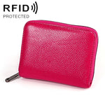 KB195 Pochette portafoglio antimagnetico in pelle di vacchetta a doppia fila a forma di organo con scomparti multipli per carte RFID per donna, KB195 Black, KB195 Coffee, KB195 Pink, KB195 Purple, KB195 Rose Red