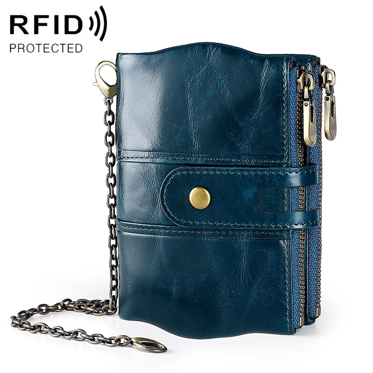 Pochette portafoglio uomo in pelle di vacchetta con RFID e tracol