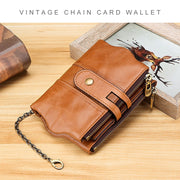 Pochette portafoglio uomo in pelle di vacchetta con RFID e tracol