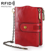 Pochette portafoglio uomo in pelle di vacchetta con RFID e tracol