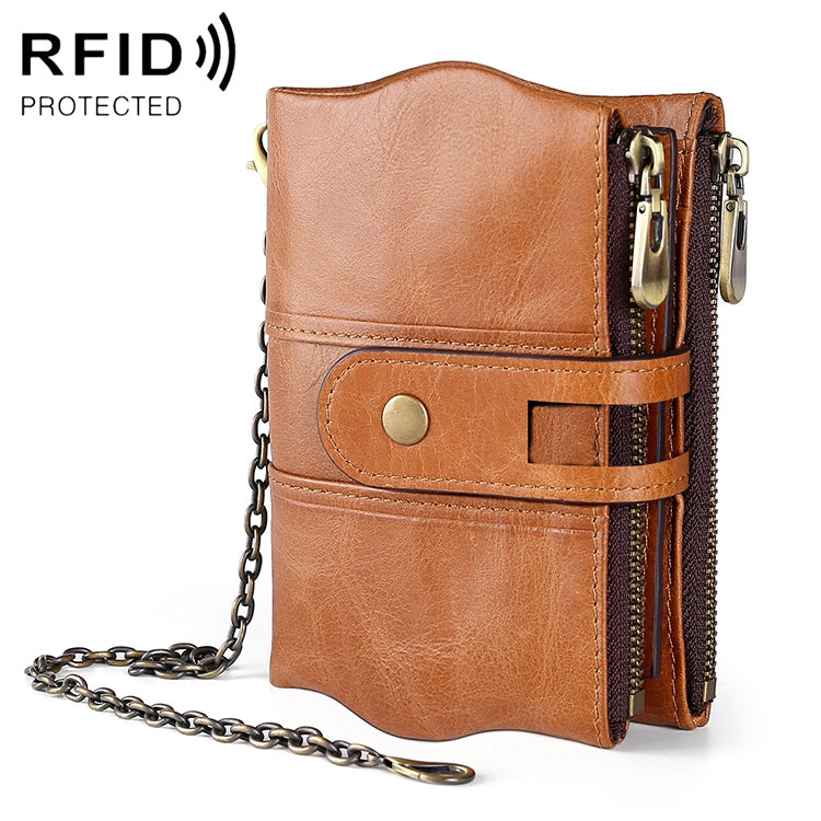 Pochette portafoglio uomo in pelle di vacchetta con RFID e tracol
