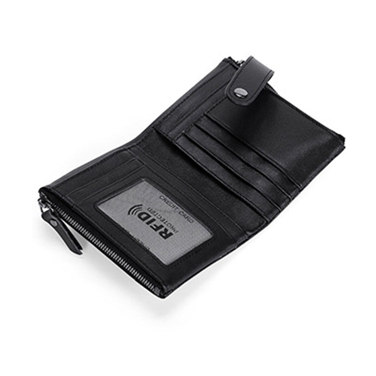 TP-196 Portafoglio RFID con doppia cerniera, scomparti multipli in pelle di vacchetta retrò multifunzionale